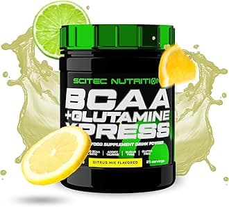 Scitec Nutrition BCAA + Glutamine Xpress – Essential Amino Acid Blend – with 5g 2:1:1 BCAAs – 5g Glutamine – Fortified with Taurine, 300 g, Citrus Mix