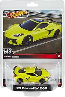 Hot Wheels Premium Corvette Z06, 1:43rd Scale Vehicle, Officially Licensed Replicas for Adult Collectors, Real Riders Tires, Metal/Metal Body & Chassis, HMD48