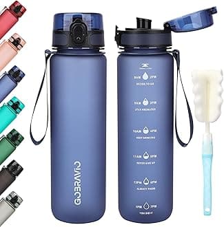 Water Bottle 1l, Drinking Bottle BPA Free, Sports Bottle Leakproof Dishwasher Safe Water Bottle for Teenager, Adult, Sports, Hiking, Gym, Outdoor, School & Office