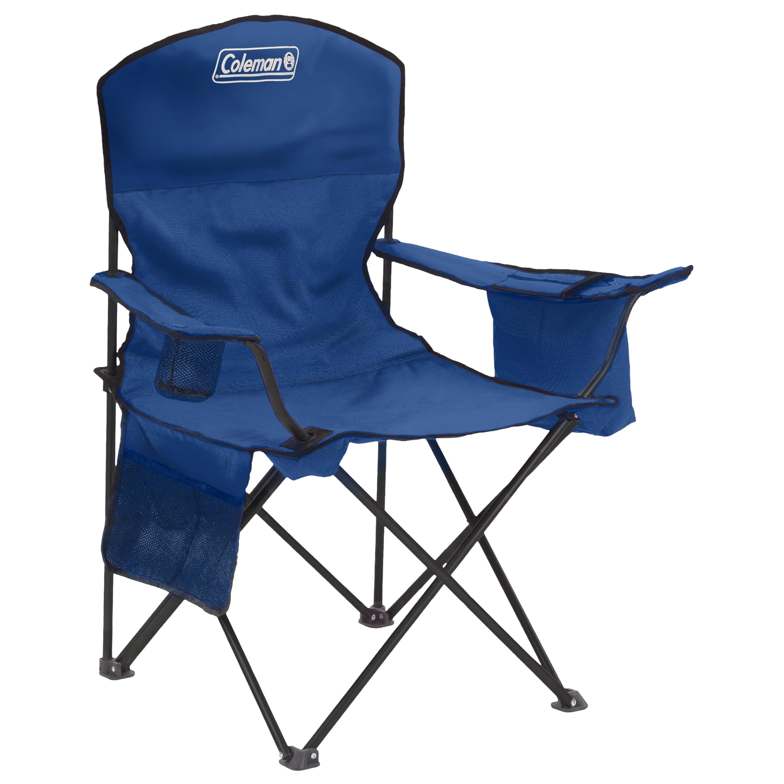 Coleman Quad Camping Chair With 4 Can Cooler, Blue