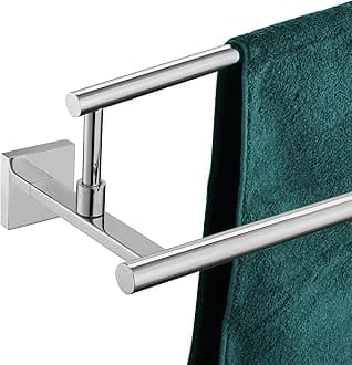 Towel Bars 20-Inch Bathroom Double Bath Towel Holder Toilet Kitchen Rack Wall Mounted Polished Chrome Stainless Steel B5009CH-L20