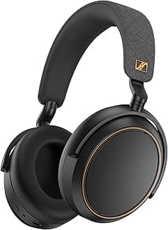 Momentum 4 Wireless Headphones - Bluetooth Headset for Crystal-Clear Calls with Adaptive Noise Cancellation, 60h Battery Life, Lightweight Folding Design (Black/Copper)