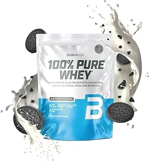 100% Pure Whey | Protein Powder with BCAA and Glutamine | Gluten-Free, Palm Oil Free | 21g Protein per Serving, 1 kg, Black Biscuit