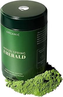 Midori Spring Organic Authentic Japanese Ceremonial Matcha Powder Emerald, USDA Organic, Kosher, Vegan