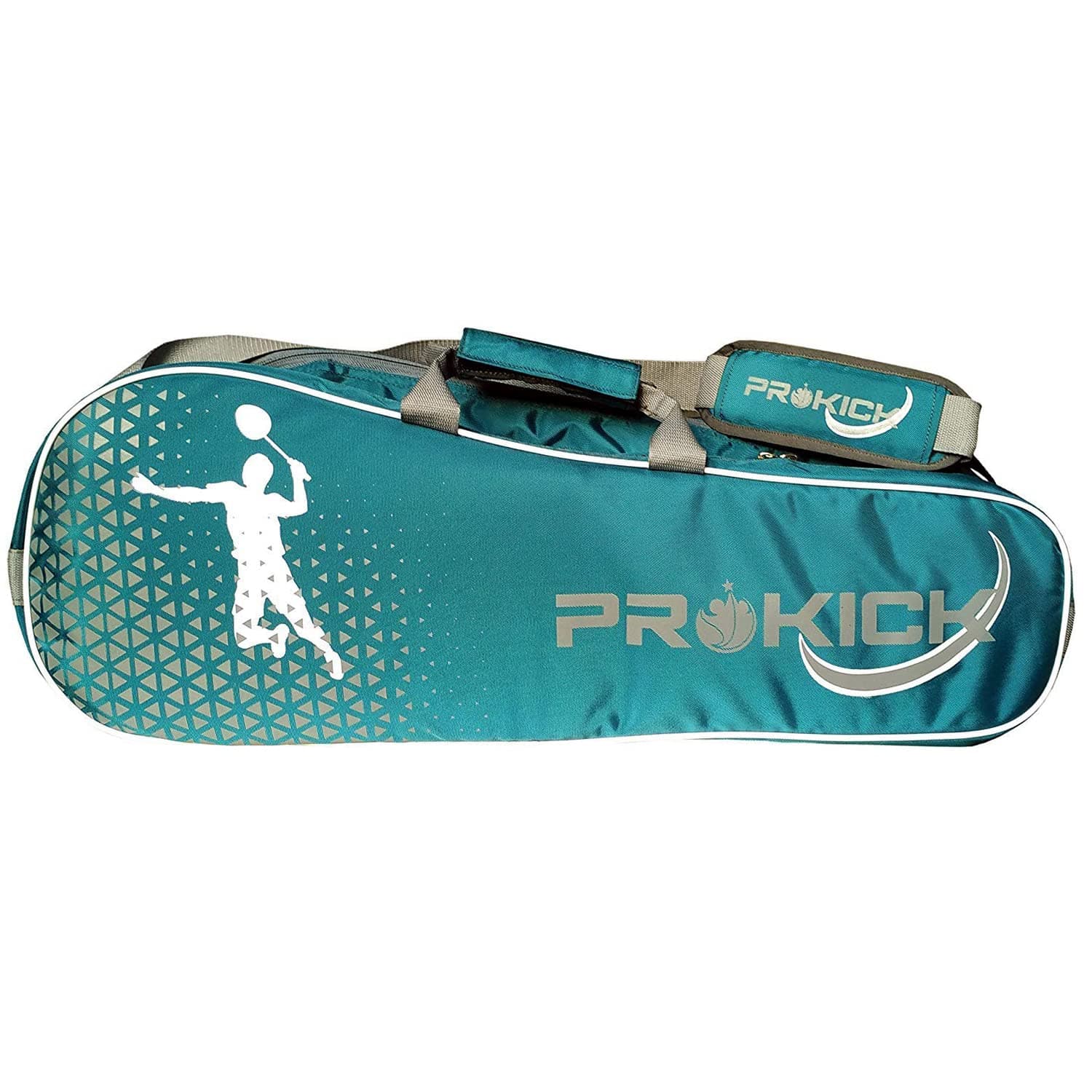 Prokick Badminton Kitbag with Double Zipper Compartments - Indigo Blue/Grey