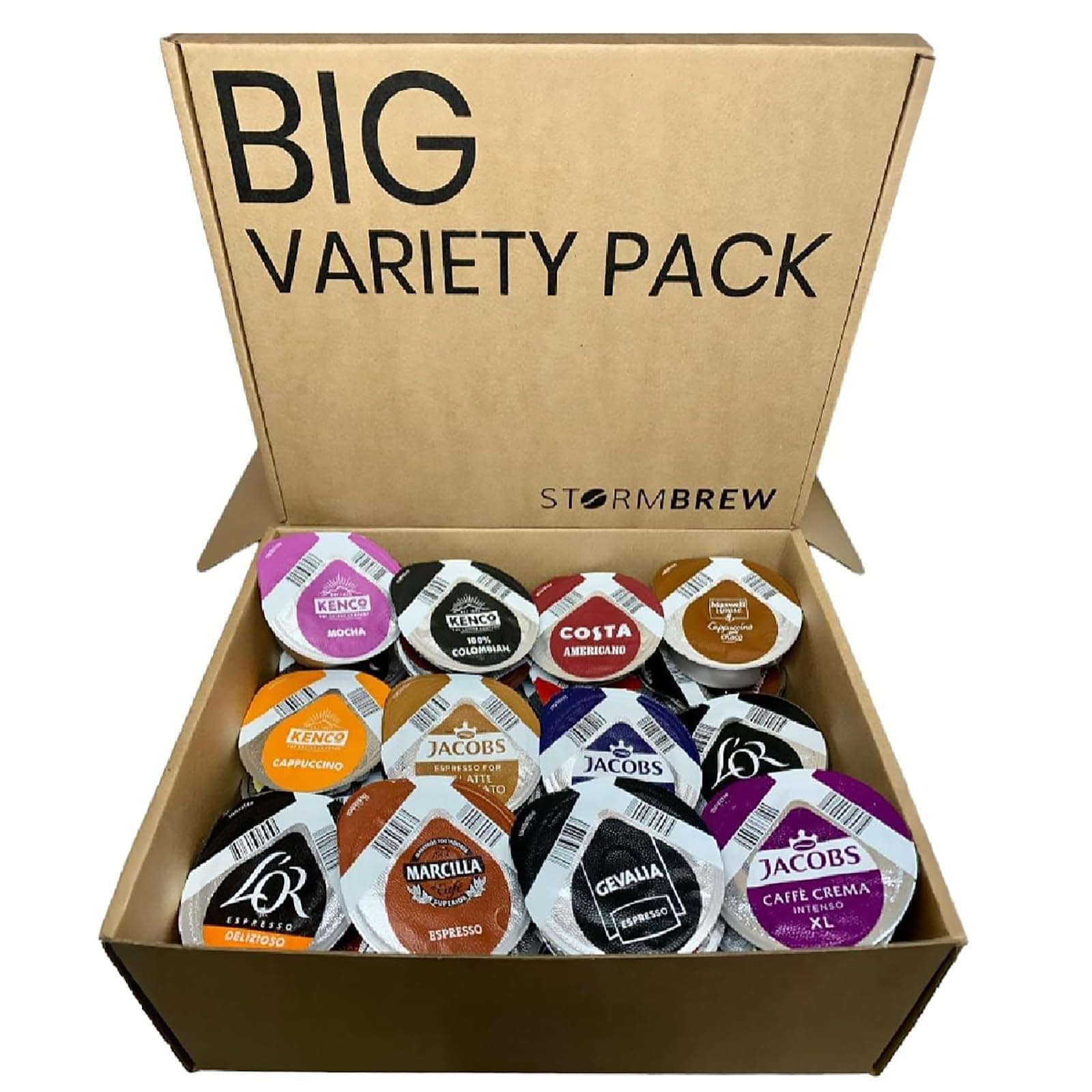 36 Tasimo T-Discs Pods Variety Pack, 1x Each Flavour, 36 Different Blends, Coffee, Hot Chocolate, Tea Gift Box (40+ Pods)