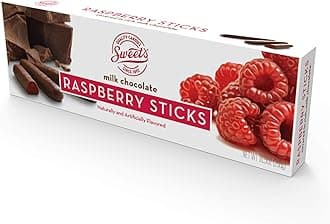 Sweet Candy Company Milk Chocolate & Raspberry Sticks - Gourmet Chocolate Covered Sticks, Fruit and Chocolate Flavor Sticks, Holiday Gift Idea, Gluten Free, Kosher-Box