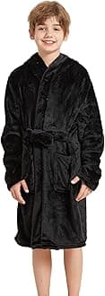 Boys Soft Fleece Robes Plush Hooded Bathrobes Sleepwear for Kids 1-16 Years