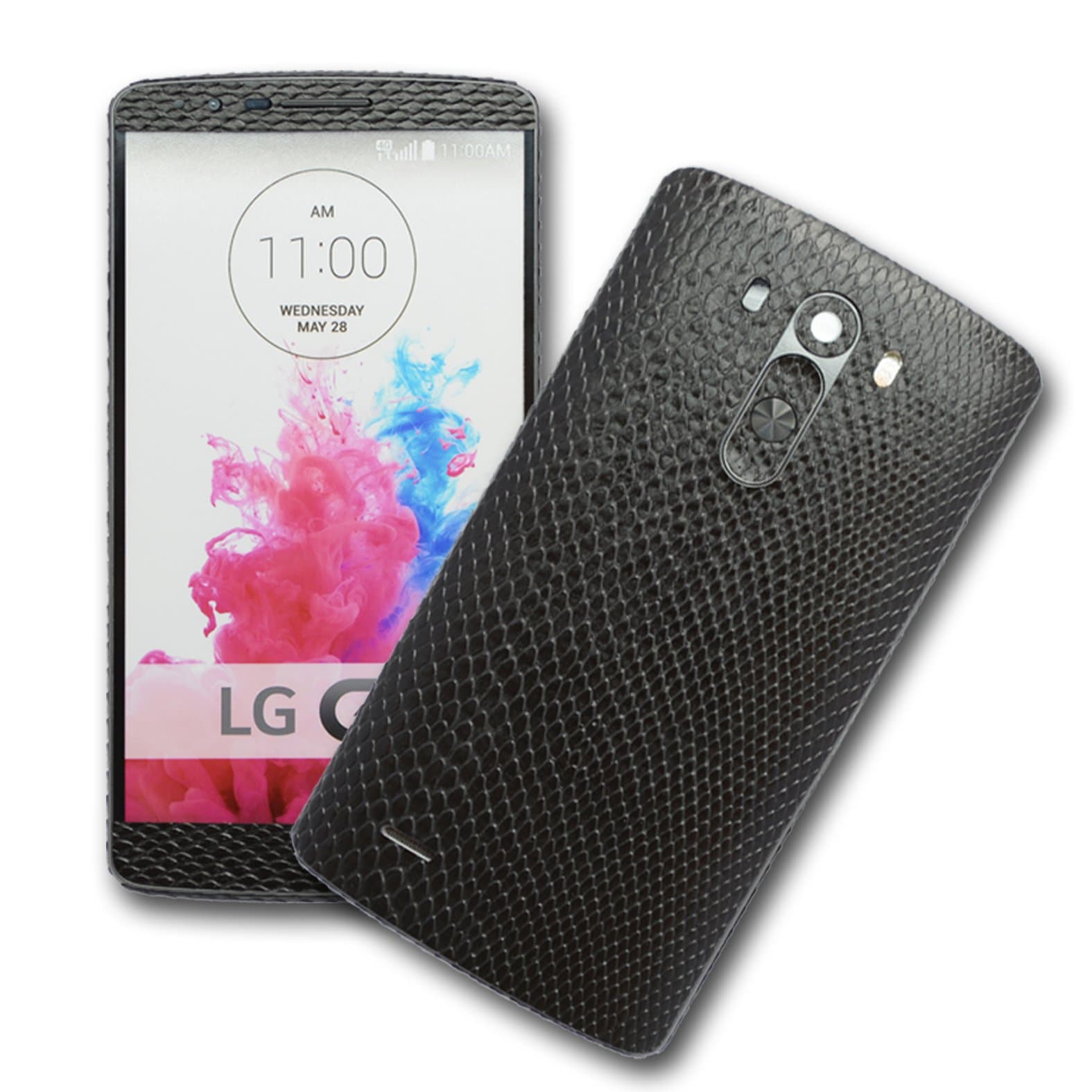 3D Luxury Mamba SNAKE Skin Sticker Wrap Cover Decal Protector for LG G3 (BLACK)