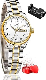 Women Watches Gold Silver Stainless Steel Waterproof Analog Large Easy Reader Day Date Ladies Wrist Watches