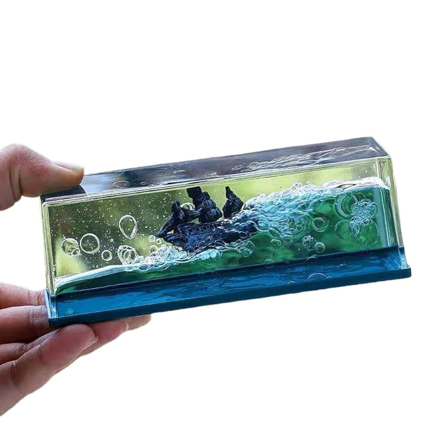 Ghost Ship Black Pearl Ship in A Bottle Fluid Liquid Drift Bottle Living Room Decoration Acrylic Gift Floating Boat Home Decor