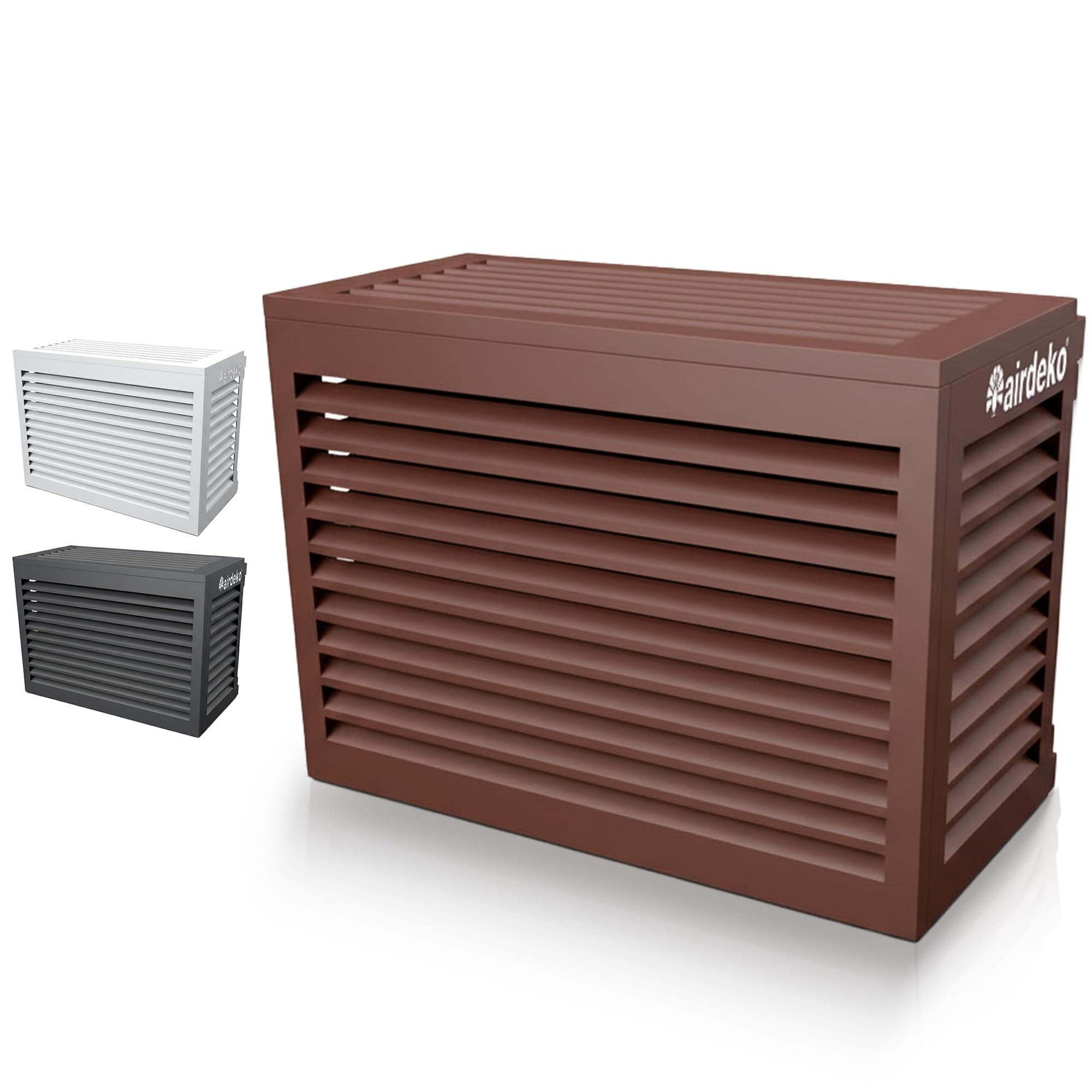 Airdeko Premium Mini Split AC Air Conditioner Cover for Outside Units - Decorative Metal Mini Split Condenser Cover - Rustproof, All-Season Outdoor Protection with Sleek Design - Secure & Durable (S)