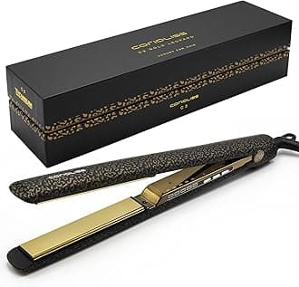 C3 Hair Straightener for Women Professional Titanium Plates Flat Iron (Leopard Gold Soft Touch)