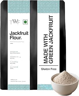 TWF Raw Jackfruit Flour | 1kg x3 (3Kg) | 100% Naturally Processed Kathal Atta | Fine Ground | Helps Control Blood Sugar | Gluten-Free | Zero Bitterness | No Preservatives