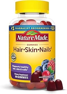 Hair Skin and Nails with Biotin 2500 mcg, Dietary Supplement for Healthy Hair, Skin & Nails Support, 90 Gummies, 45 Day Supply
