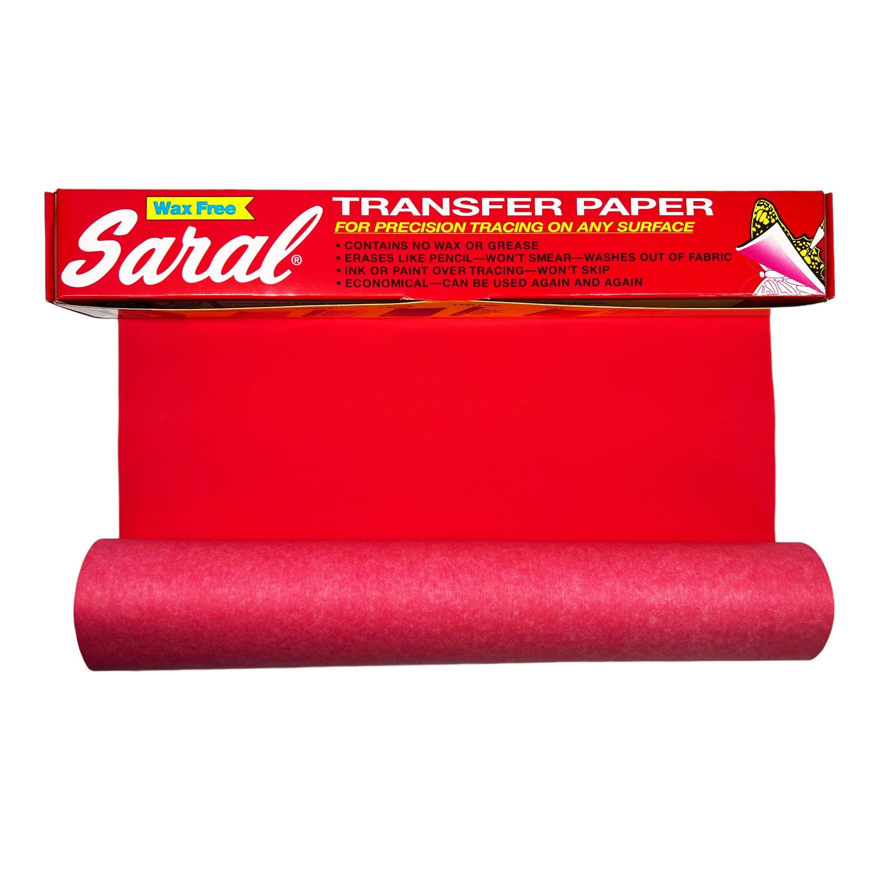 RED SARAL Wax-Free Transfer (Tracing) Paper for Precision Tracing on Any Surface-12 inches x 12 Foot roll