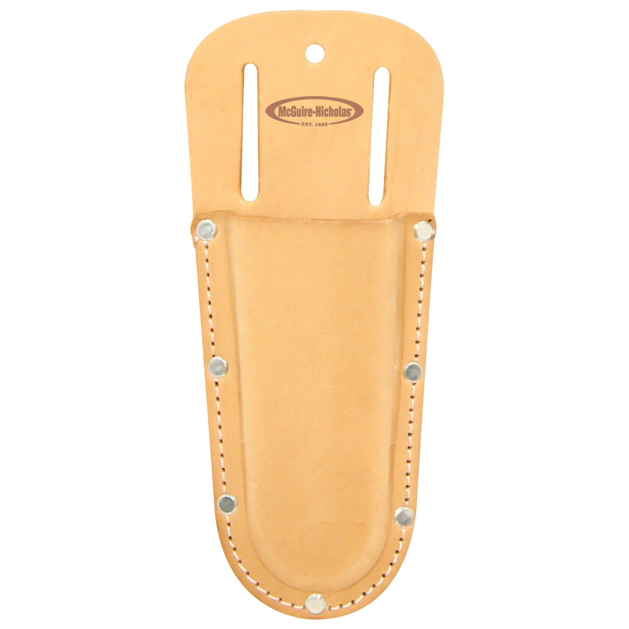 McGuire-Nicholas Saddle Leather Plier Holder | Rounded Bottom Tool Holder with Slots for Attachment to Belts