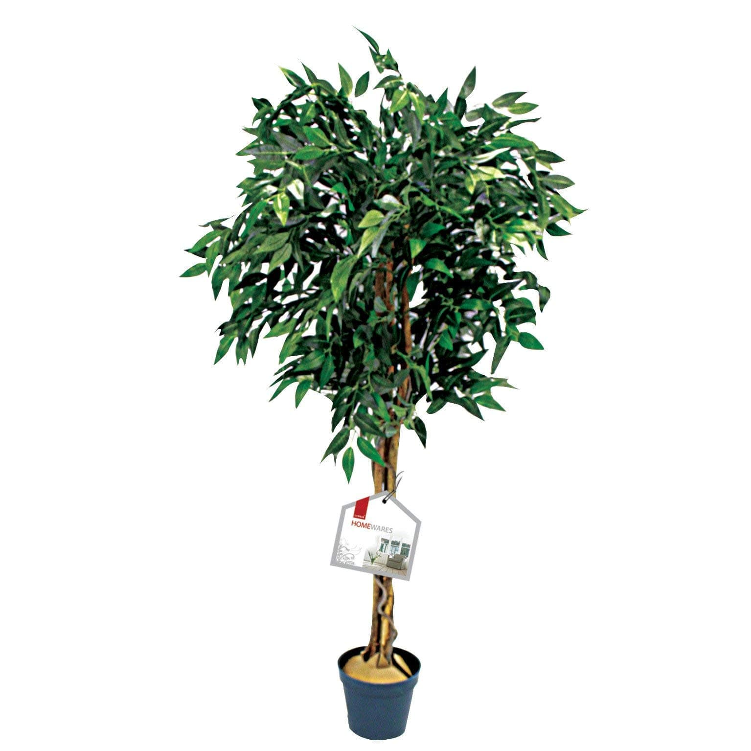 4ft Artificial Fig Tree, 1344 Realistic Leaves Green Pot Plant - De Vielle.