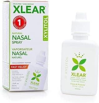 Natural Saline Nasal Spray with Xylitol, Nose Moisturizer for Kids and Adults, 0.75 fl oz (Pack of 12)
