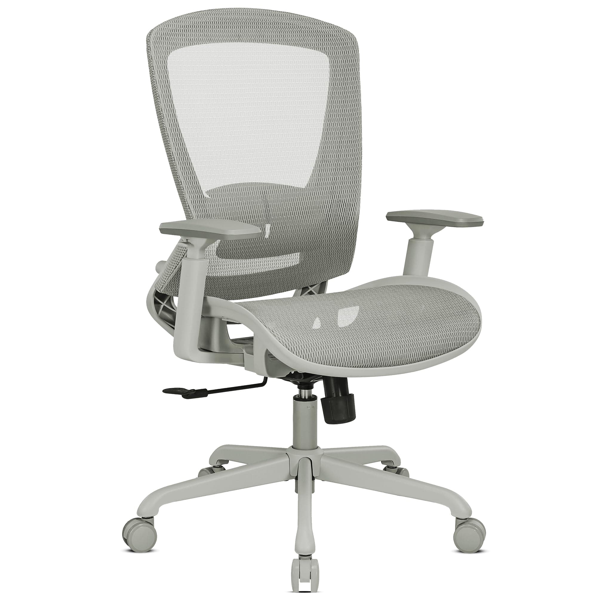 Mesh Office Chair,Ergonomic Computer Desk Chair,Sturdy Task Chair- Adjustable Lumbar Support & Armrests,Tilt Function,Comfort Wide Seat,Swivel Home Office Chair (Grey Frame Grey Mesh)