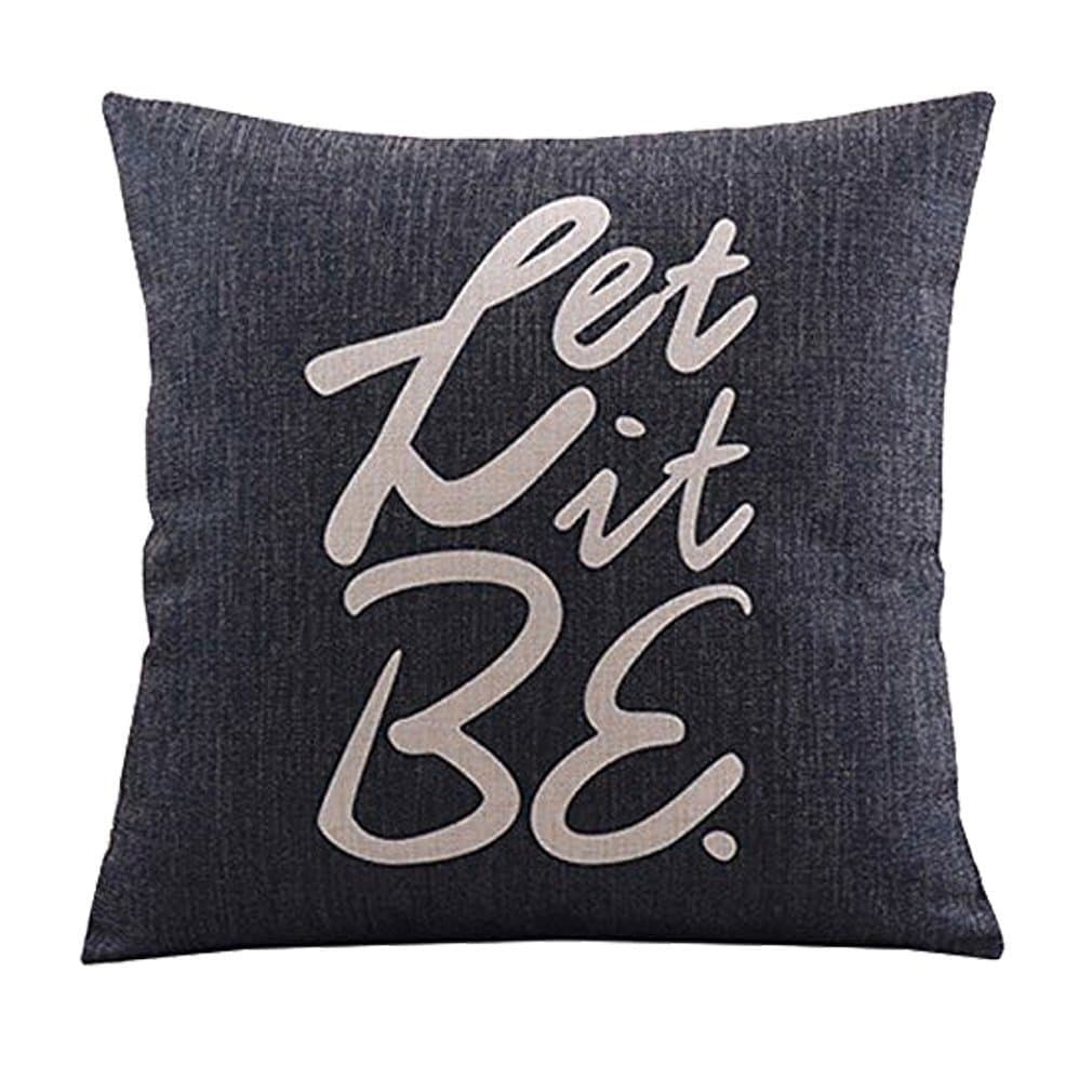 Onker Cotton Linen Square Decorative Throw Pillow Case Cushion Cover 18" x 18" Let it Be by the Beatles