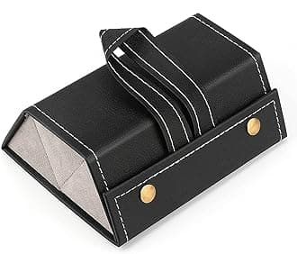 JD FRESH Sunglass Organizer/3 Slots Travel Googles Organizer Box/Foldable Spectacles Case/Eyeglasses Display Container Box/Hanging Eyewear Holder for Men and Women - (Black)
