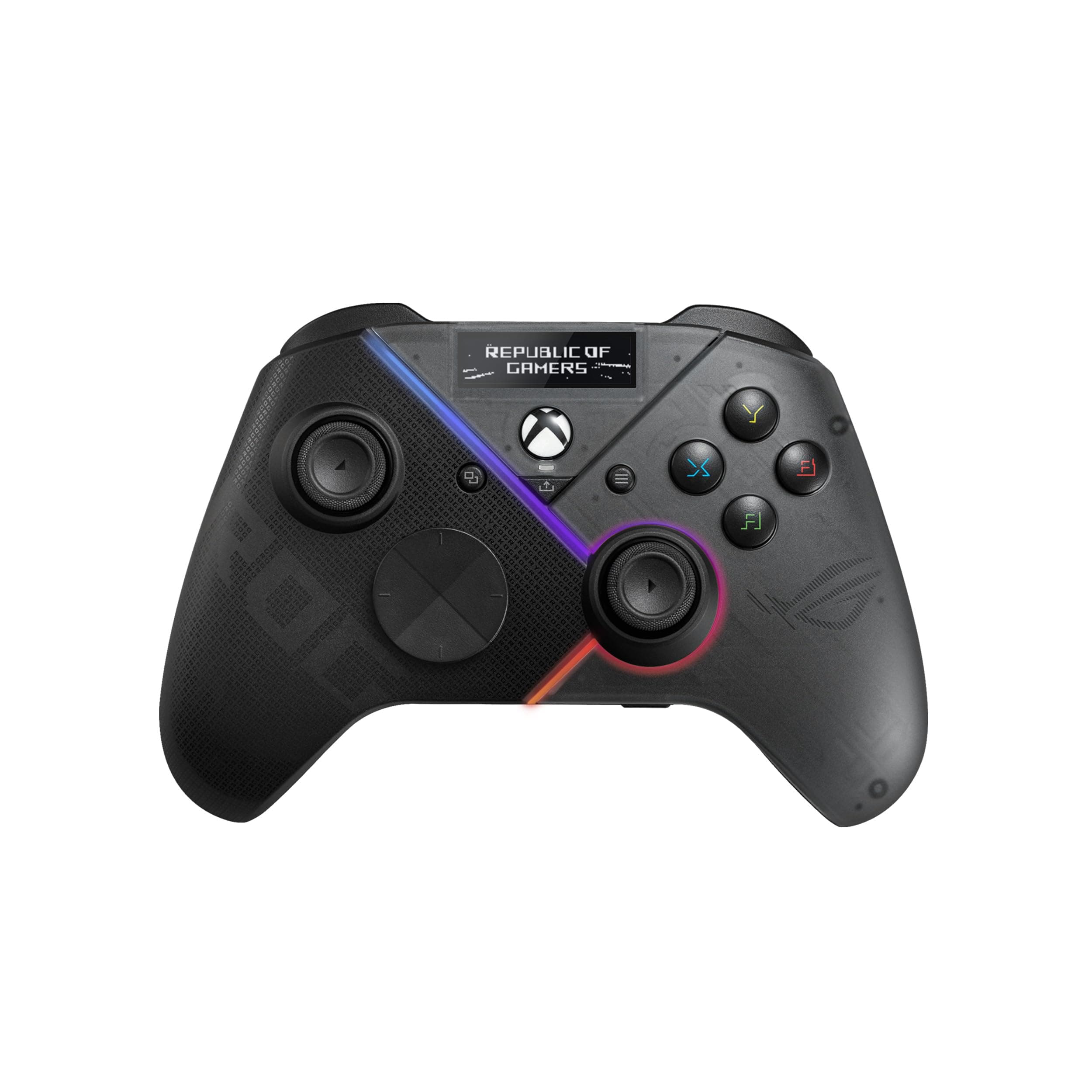 ASUS The ROG Raikiri Pro PC Controller: Built-in OLED Display, Tri-mode Connectivity, Four Rear Buttons, Selectable Step Triggers, An ESS DAC, Plus Adjustable Joystick Sensitivity - Black