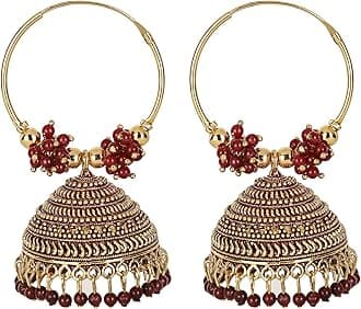 Shining Diva Fashion Latest Stylish Traditional Hoop Jhumki Earrings for Women & Girls