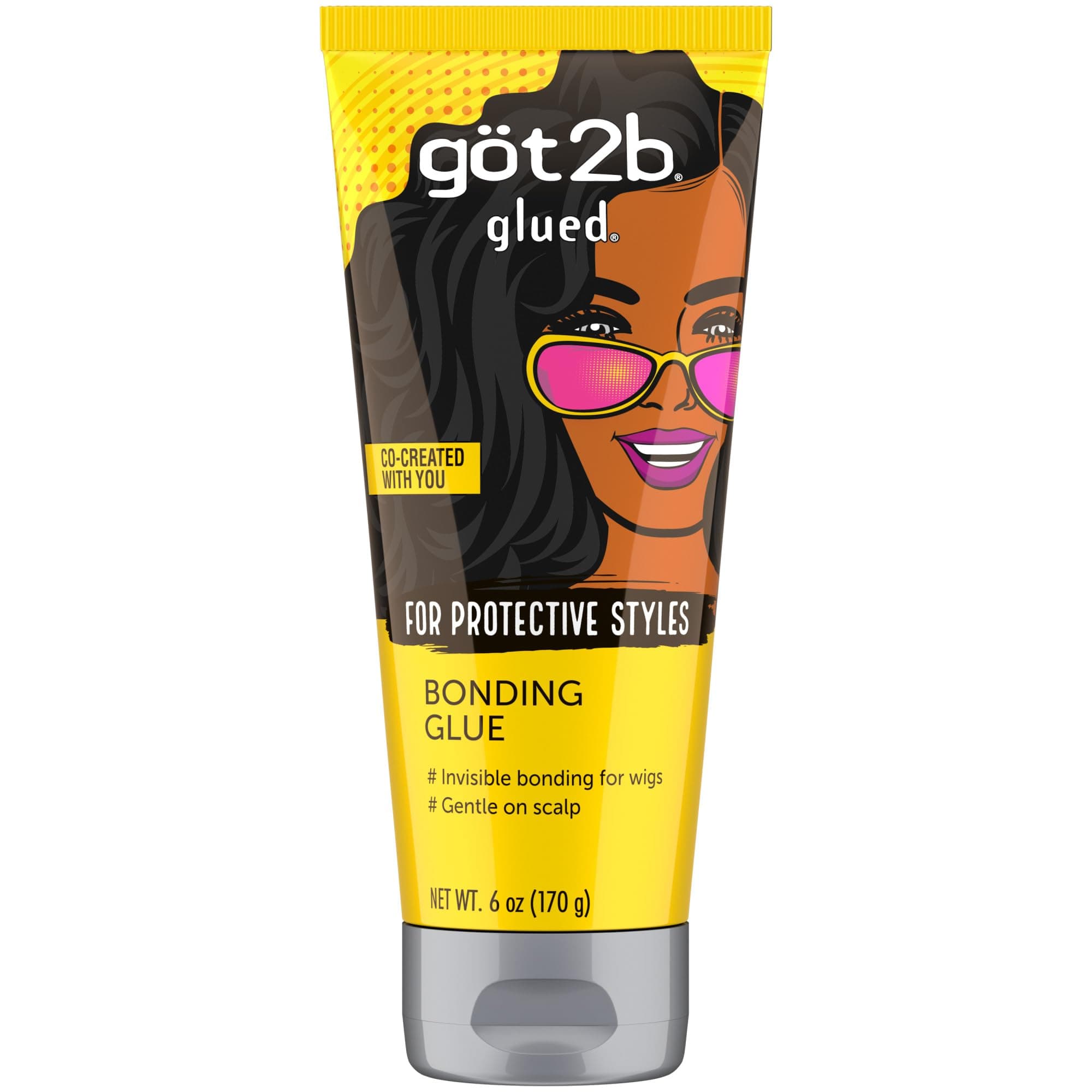 got2b Glued Bonding Glue, 6 Fl Oz, Invisible Wig Glue with Long-Lasting Hold, Dermatologist-Tested and Scalp-Friendly Formula with Pro-Vitamin B5, Easy Removal