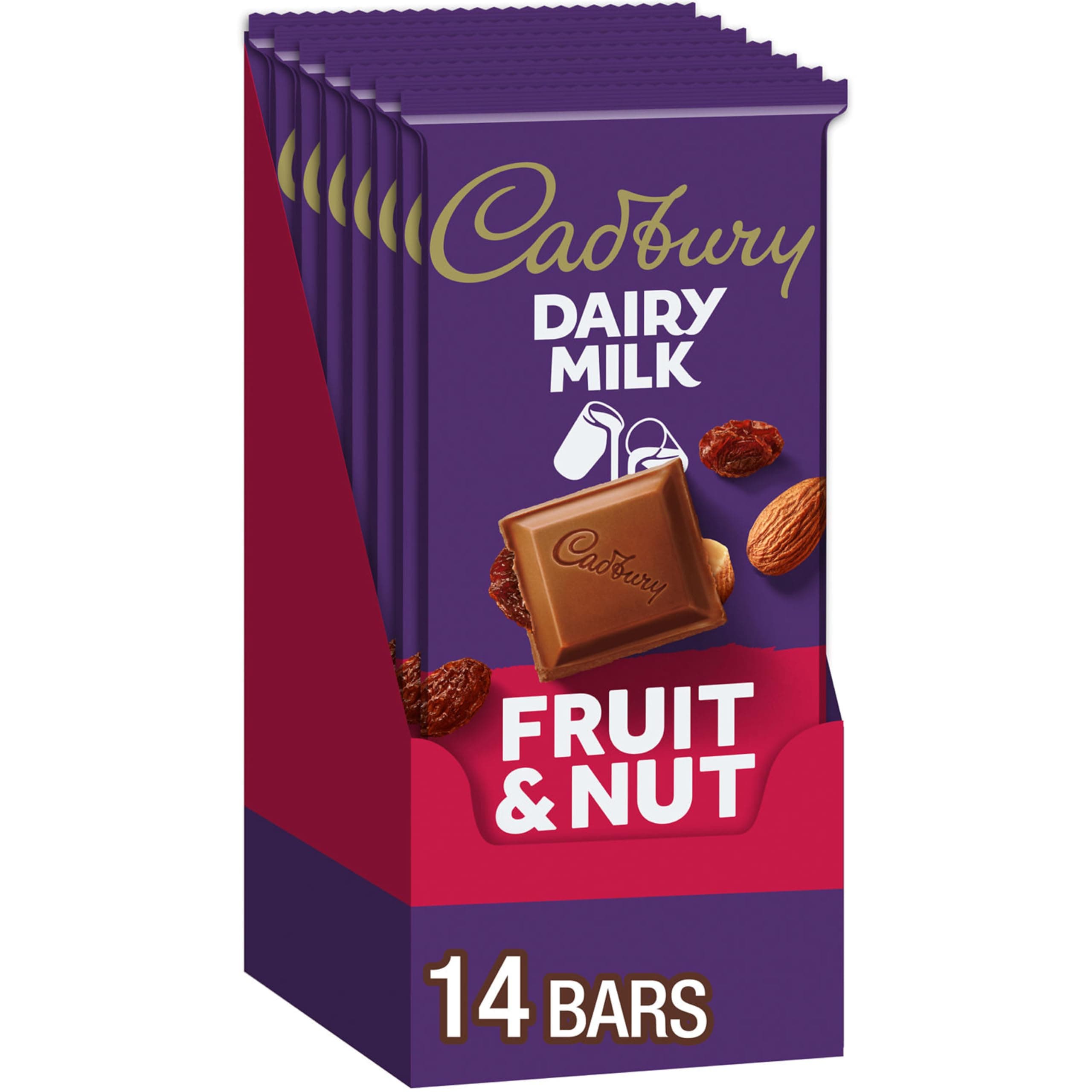 DAIRY MILK Fruit & Nut Milk Chocolate Candy Bars, 3.5 oz (14 Count)