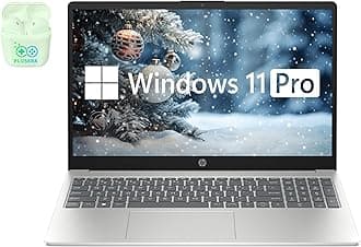 HP 15.6" FHD Business & Student Laptop Computer, 16GB RAM 1TB SSD, 10-Core Intel Core i5, Windows 11 Pro Laptop with Microsoft Office Home & Business Included, PLUSERA Earphones, Silver