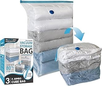 Cube Vacuum Storage Bag (39" x 31" x 17") Extra Large Vacuum Sealed Storage Bag for Bedding, Clothing, Comforter, Blanket, Space Saver