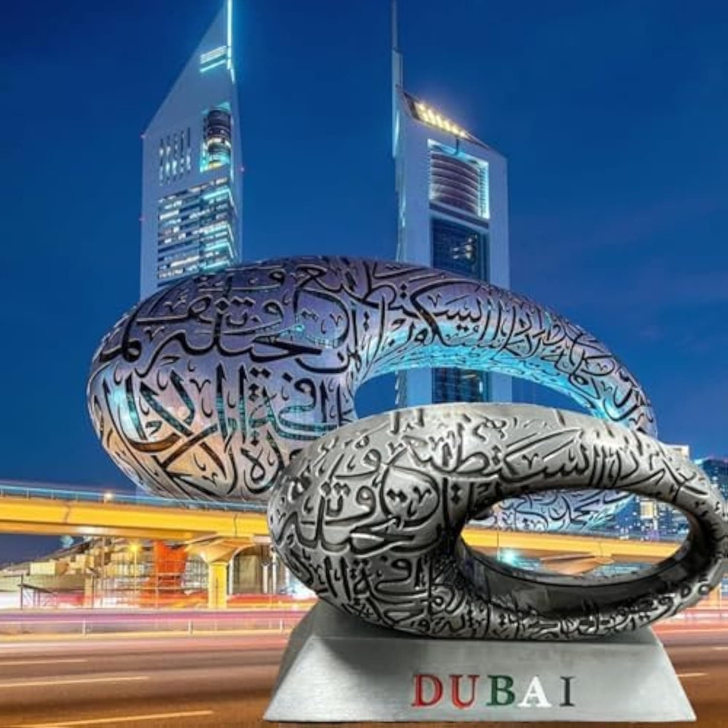 Cloudtail DUBAI MUSEUM OF THE FUTURE 3D Sculpture - Elegant Table Decor and Souvenir, Meticulously Crafted with In-Depth Details for Home and Office Ambiance [Silver Color Medium]
