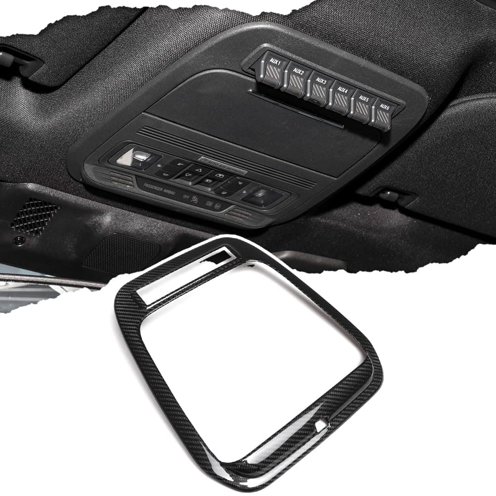 Genuine Carbon Fiber Car Inner Reading Light Lamp Panel Cover Trim for Ford F150 F-150 Raptor R Off-Road Lariat Platinum 2021 2022 2023 2024 2025