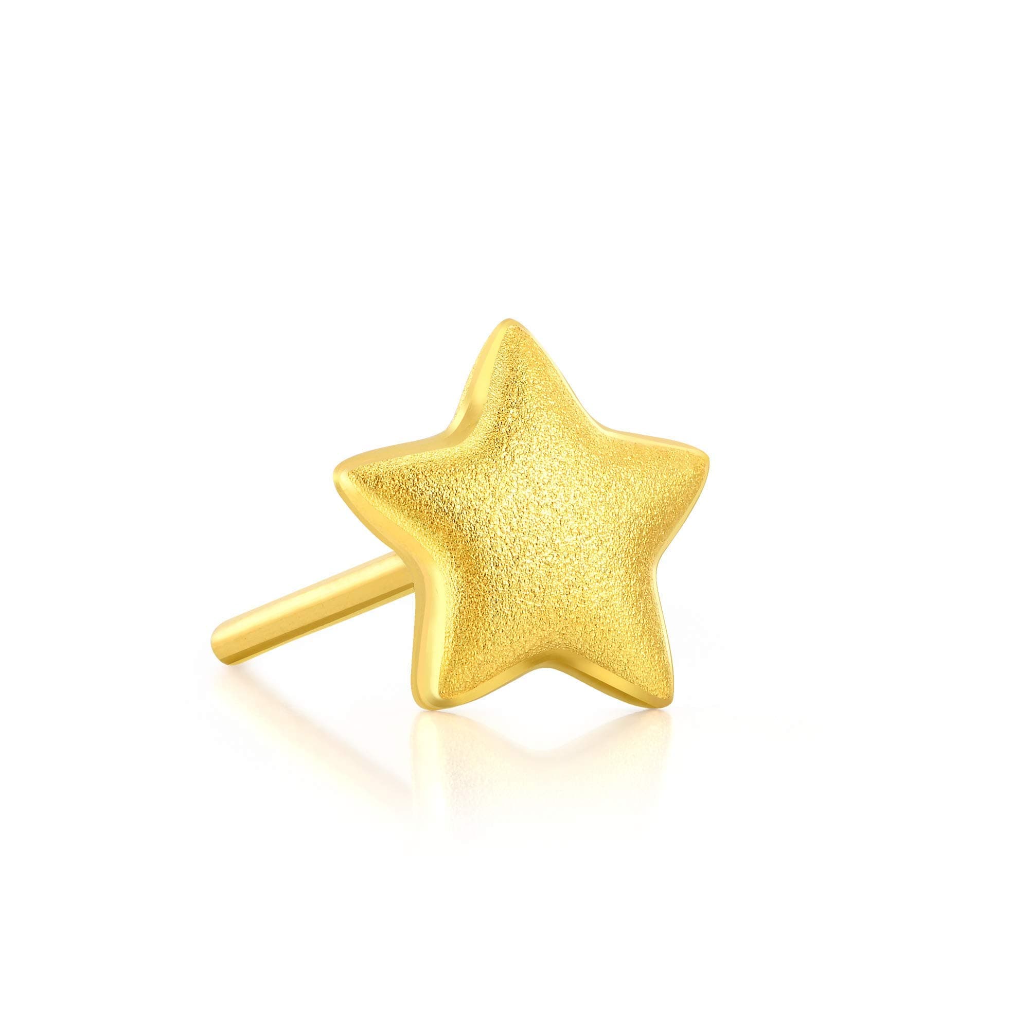 999.9 24K Gold Essence Star Single Stud Earring 91933E (Sold Single Not Pair)