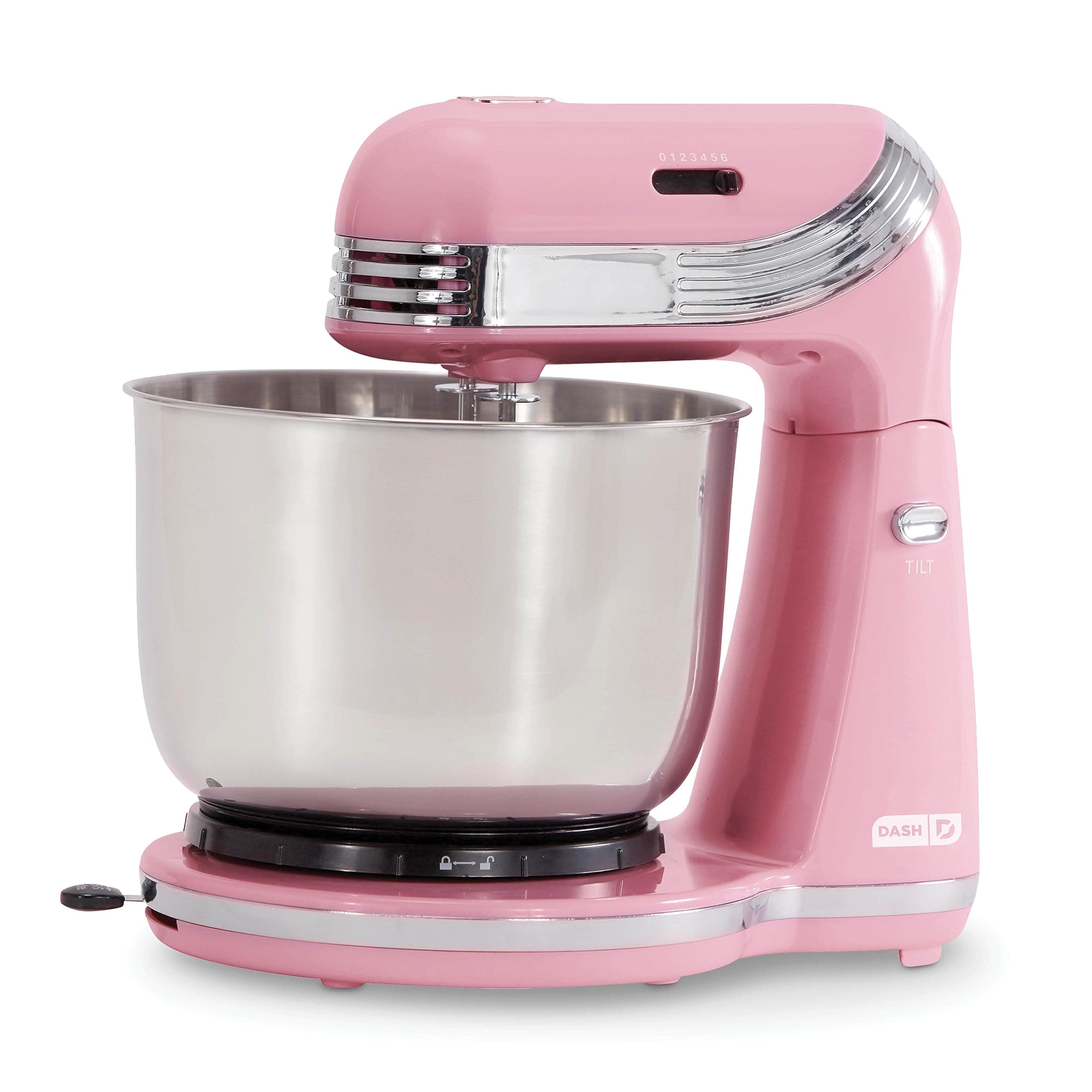 Everyday Stand Mixer - Compact Tilt-Head Stand Mixer for Everyday Recipes - 6-Speed Power with Stainless Steel Bowl - Pink, 3-Quart