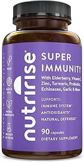 Immunity Complex Immune Support Supplement with Vitamin C, E, B6, Zinc, Turmeric Curcumin, Elderberry, Echinacea, 7.2 Billion CFU Probiotics for Gut Health, 90 Count