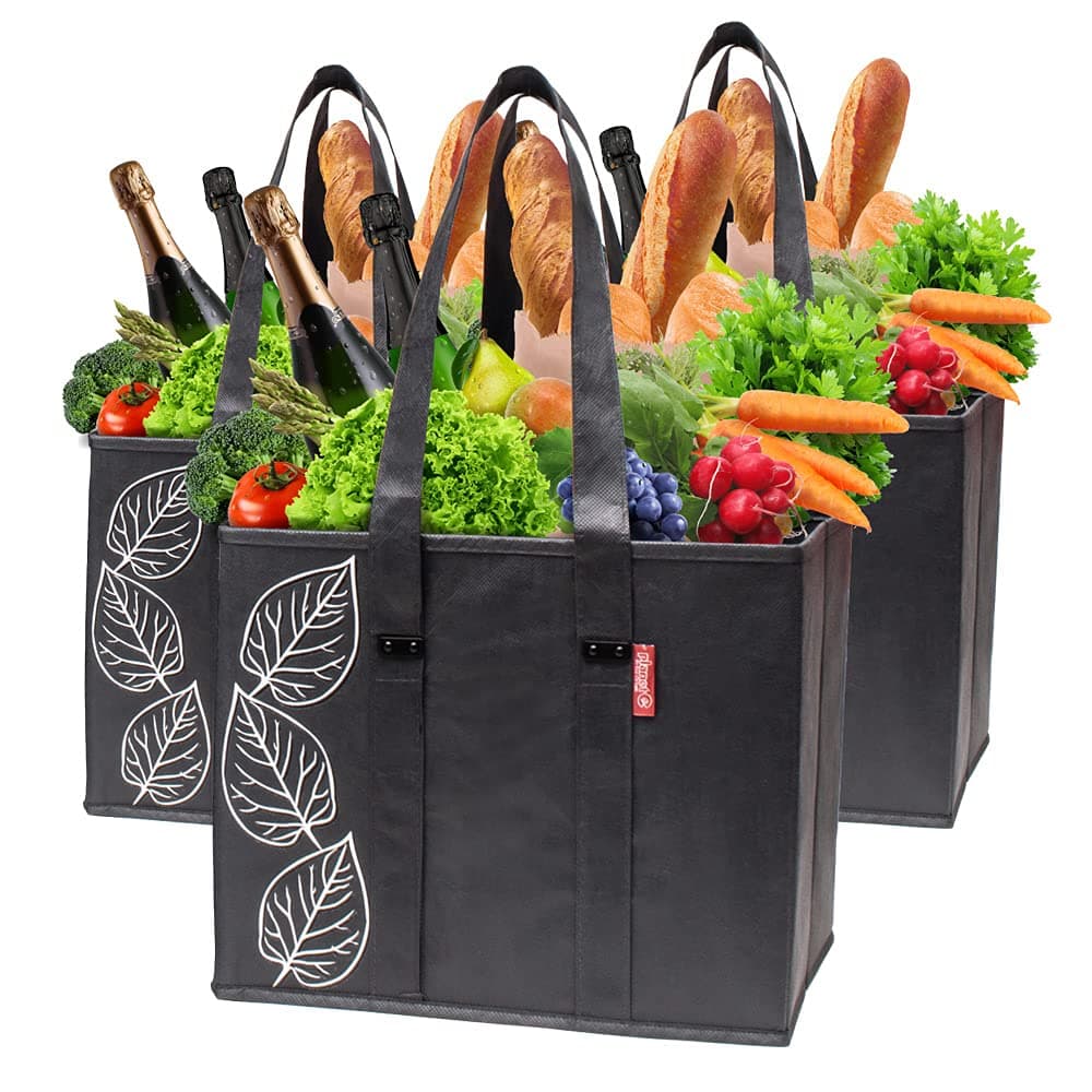 Charcoal : 3 Piece Large Collapsible Shopping Box Set- Planet E by Eco-Stream Charcoal