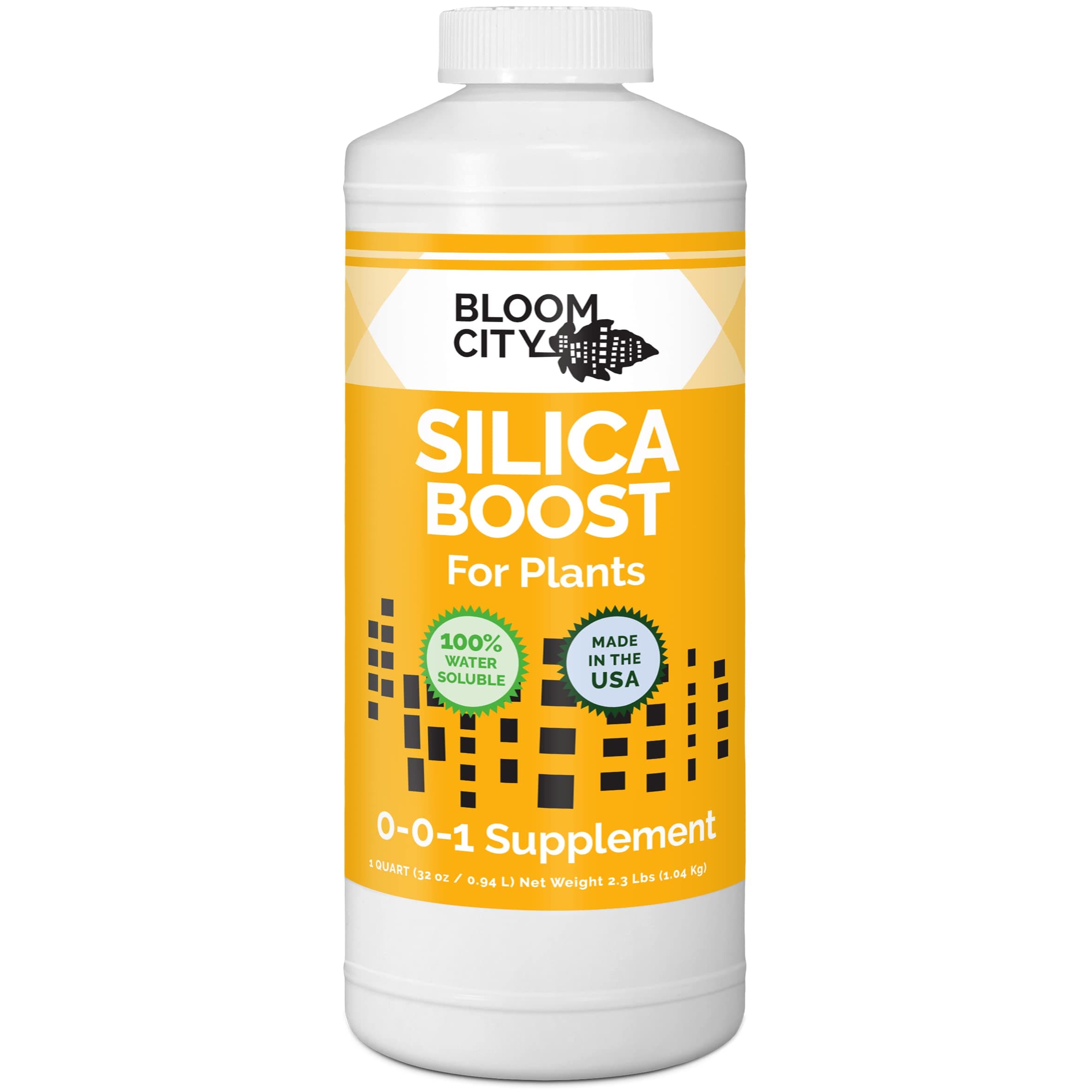 Bloom City Liquid Silica Boost Fertilizer and Supplement, Quart (32 oz) Concentrated Makes 180 Gallons
