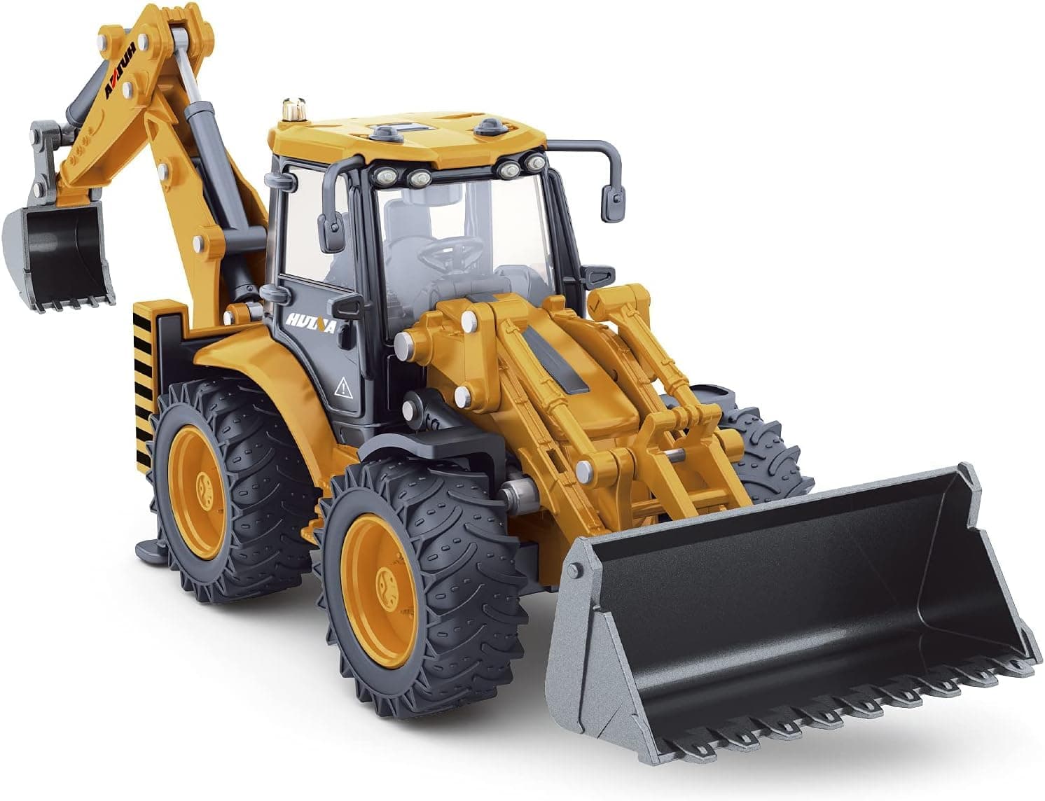 Dollox Die-cast Excavator Backhoe Front Loader Truck 1/50 Metal Engineering Vehicle Construction Tractor Model Collection Bulldozer Back Hoe Truck Decoration Toy Gift for Kids