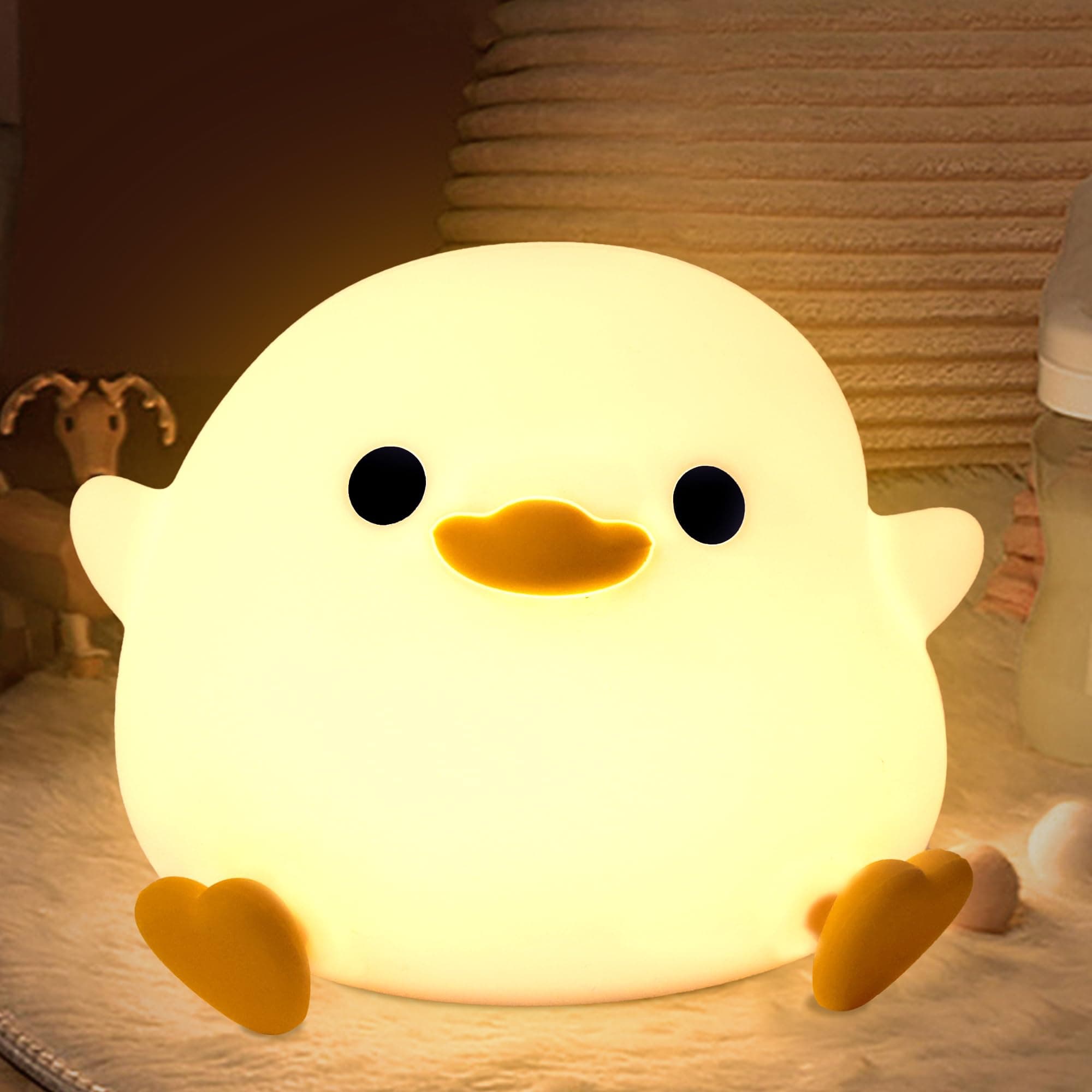 Cute Dodo Duck Night Light - USB Rechargeable, Cute Animal Silicone Lamp, Touch Control & Timer, Ideal for Breastfeeding, Reading, Working & Sleep for Baby, Kids, Teens & Adults