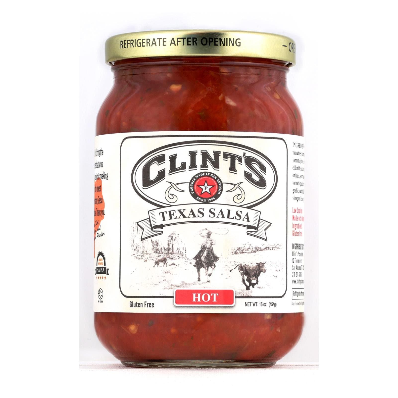 Clint's SalsaSalsa; Hot Mexican, Pack of 6, Size - 16 OZ, Quantity - 1 Case6