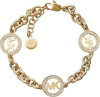 Michael Kors Women's Stainless Steel Chain Bracelet with Crystal Accents