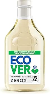 Ecover Non-Bio Zero Wool and Mild Detergent, Liquid for Allergy Sufferers and Sensitive Baby Skin, 22 Loads, 1 Litre