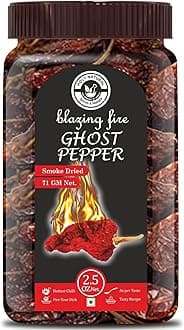 Holy Natural Bhut Jolokia Chilli Whole - 71 gm | Ghost Pepper Pod, Hottest Whole | Smoked Dried & Spicy Chilli Of The World