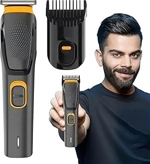 FABUNIK Hair Trimmer for Men Hair Cutting – Rechargeable Beard Trimmer for Man – Waterproof Shaver with USB Charging & 4 Combs for Hairs, Beard And Moustaches - Cordless Hair Trimmer