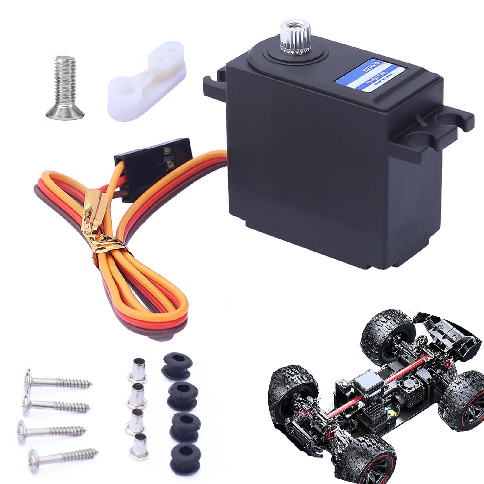 Upgrade Metal Servo for Hyper Go 1/14 H14bm RC Car，Upgrade Digital Metal Servo Spare Parts for Jetwood DEERC 1:14 MJX 14209 14210,Not Suitable for 14301/14302
