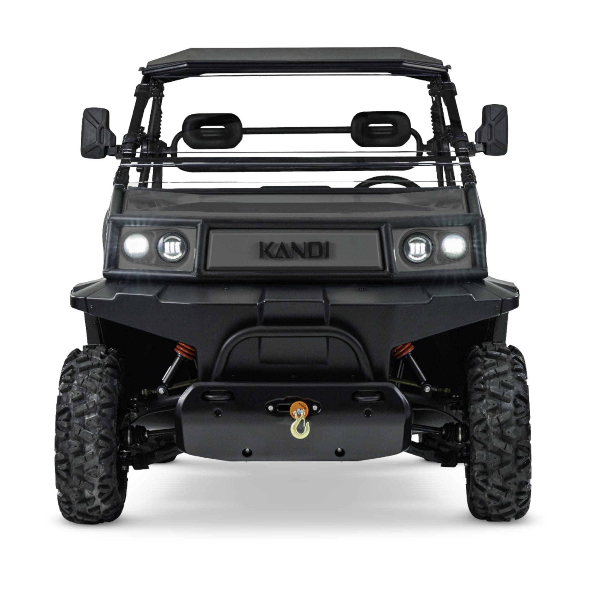 Kandi Cowboy 2 Seat Electric UTV with Lithium Battery Powerful Dual Electric Motors AWD Electric Power Steering Backup Camera Electric Dump Bed Front Winch 60 Mile Range 40 MPH Top Speed - Matte Black