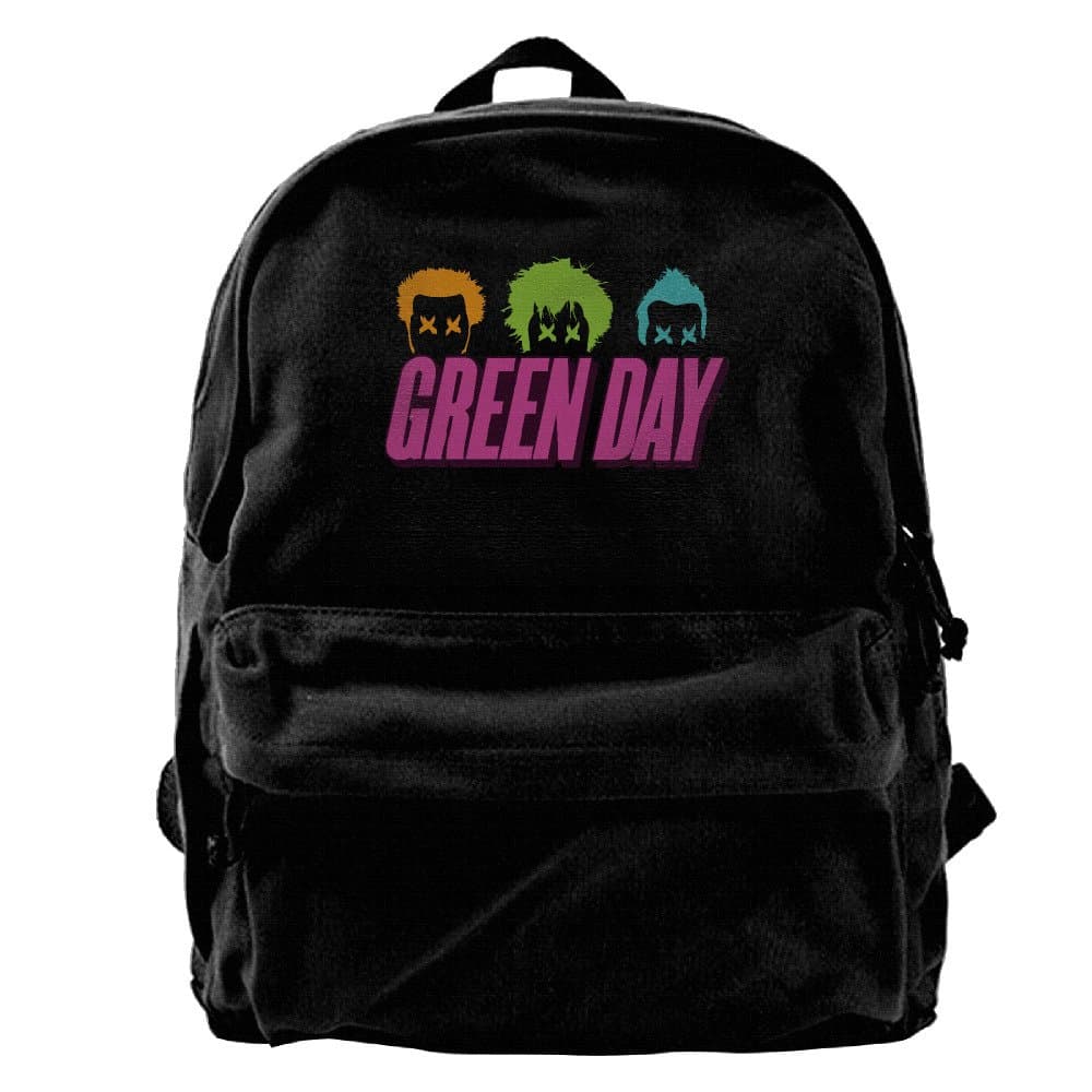 Green Day Punk Rock Band Canvas Backpack Laptop Bag Daypack Travel School Bag Rucksack Hiking Camping Sports Bag