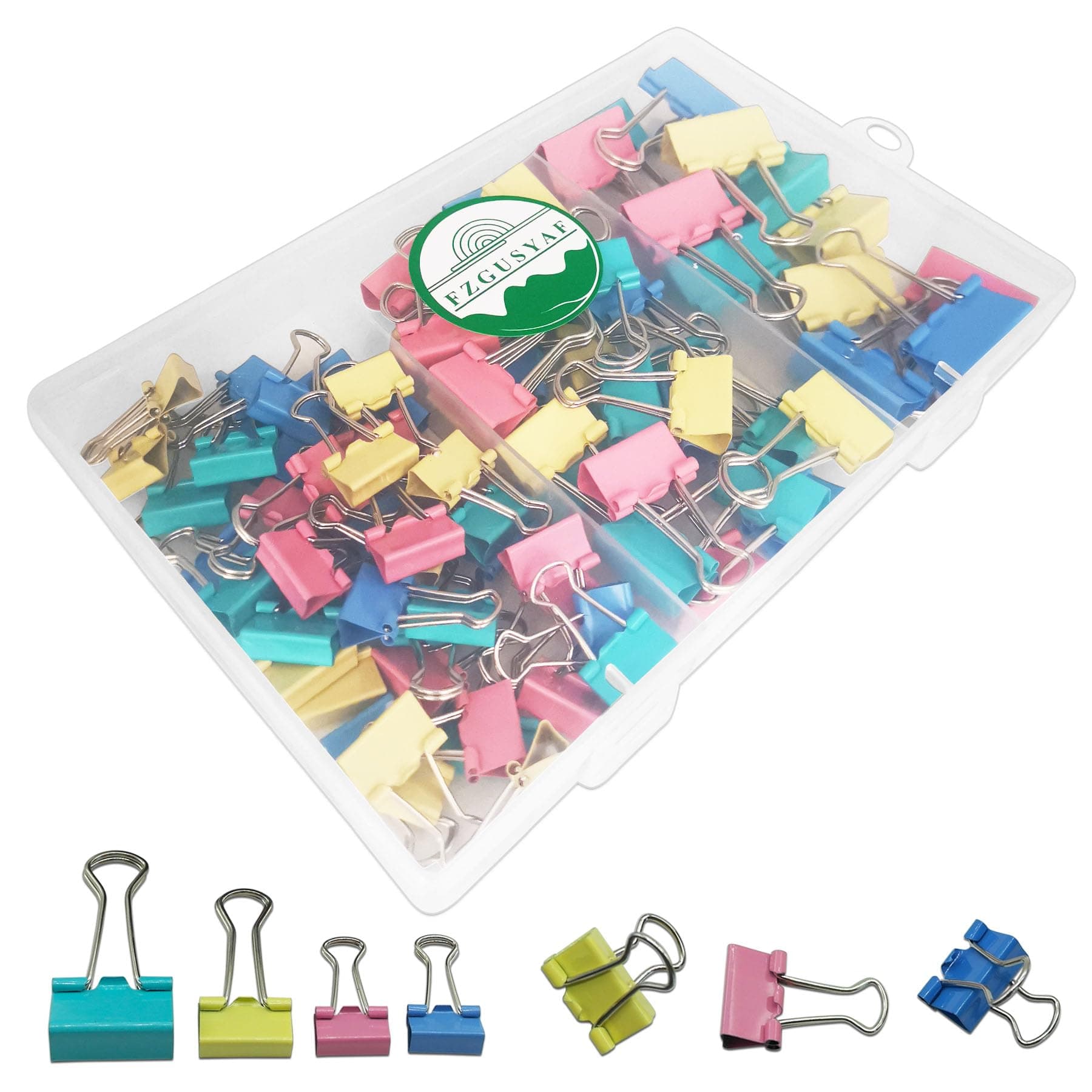 85PCS Foldback Clips 15MM 19MM 25MM Assorted Colours Paper Clamps Binder